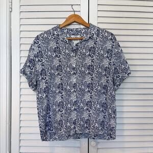 Nicole Miller Patterned Linen Blouse, size L